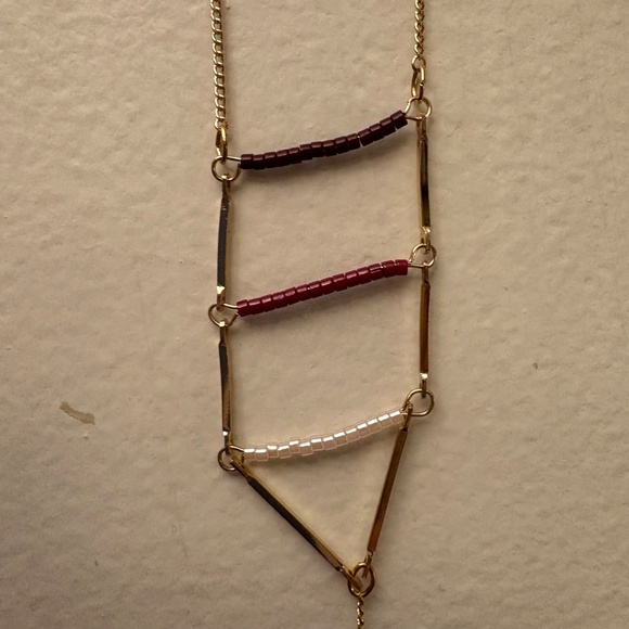 Elly Long Geometric Pendant Necklace - Picture 3 of 5